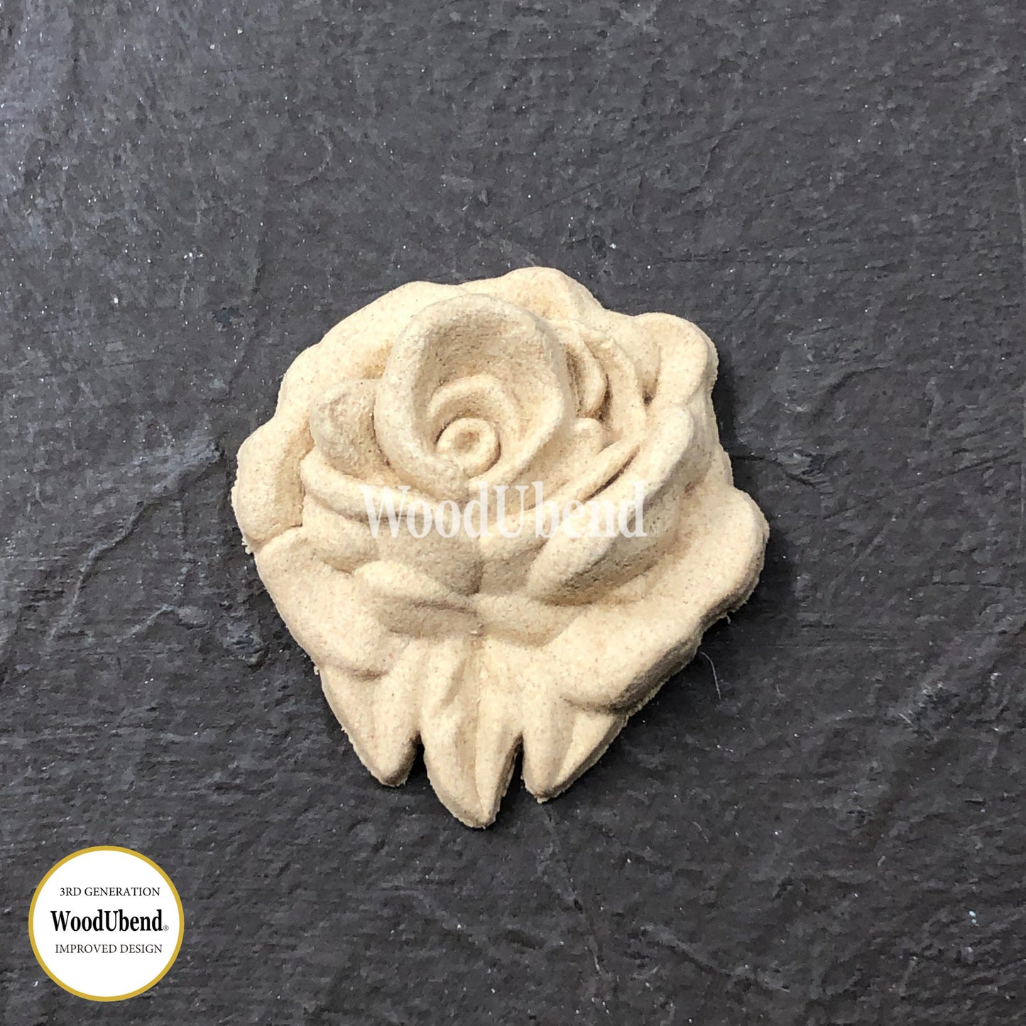 SMALL ROSE Decorative Antique Moulding Applique WoodUbend  0342