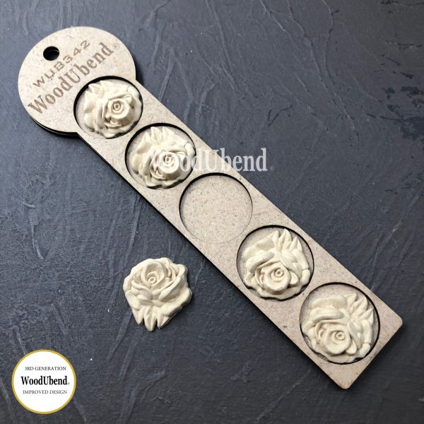 SMALL ROSE Decorative Antique Moulding Applique WoodUbend  0342