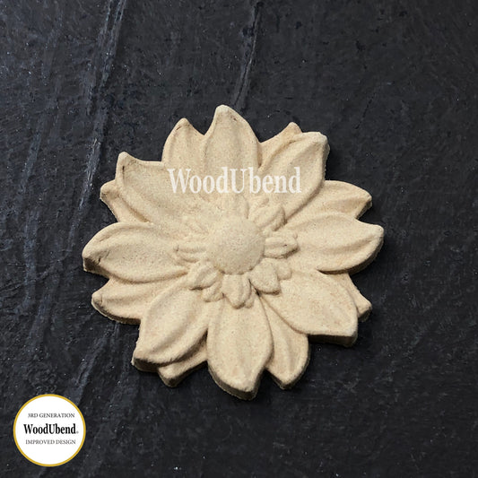 FLOWER Decorative Antique Moulding Applique WoodUbend #0354