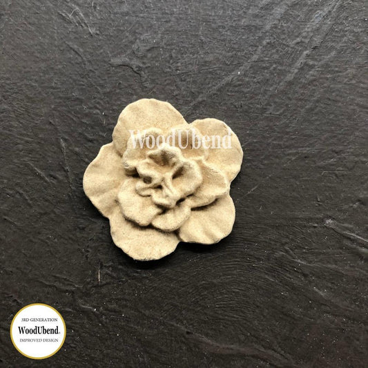 FLOWER 4cm x 4cm Decorative Antique Moulding Applique WoodUbend #1118