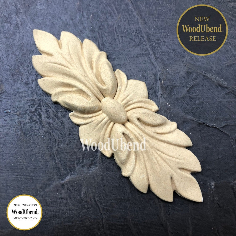 DECORATIVE PEDIMENT LEAFY Decorative Antique Moulding Applique WoodUbend 1329.12