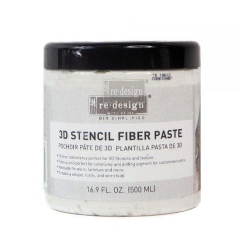 3D STENCIL FIBER PASTE - for dimensional decor and raised stenciling - ReDesign with Prima - 500ml - Stencil - Baillea's Interiors -