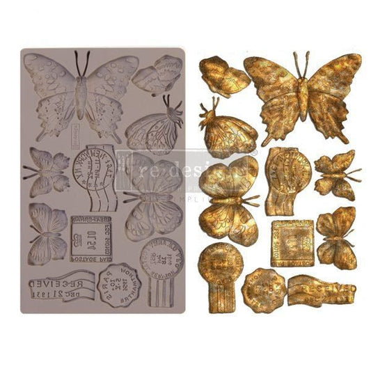 BUTTERFLY IN FLIGHT-  Decor Mould Re-Design with Prima 8" x 5"