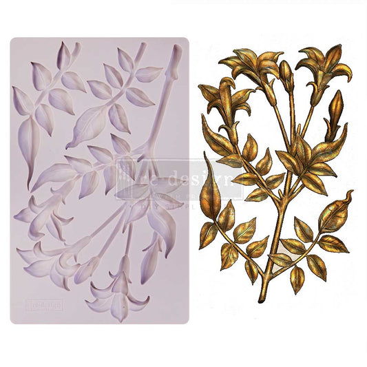 LILY FLOWERS Decor Mould Re-Design with Prima 8" x 5"