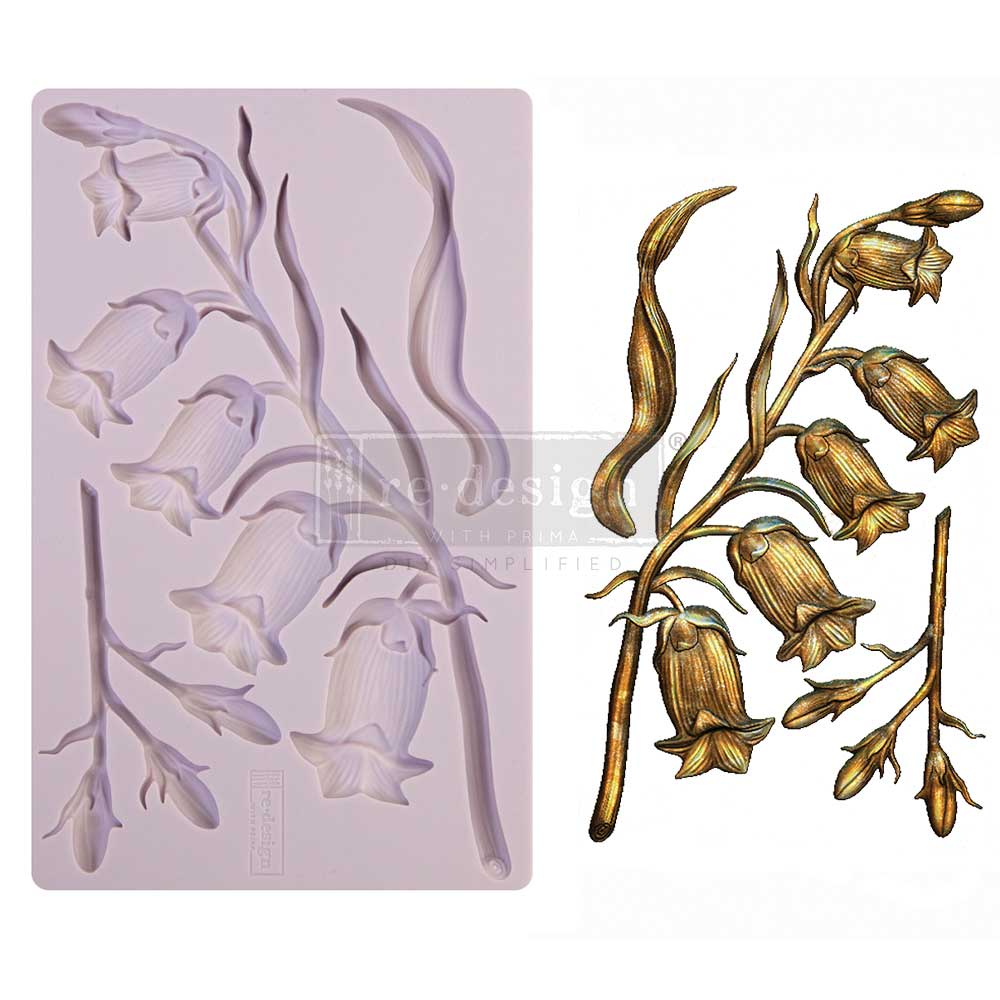 SWEET BELLFLOWER Decor Mould Re-Design with Prima 8" x 5"