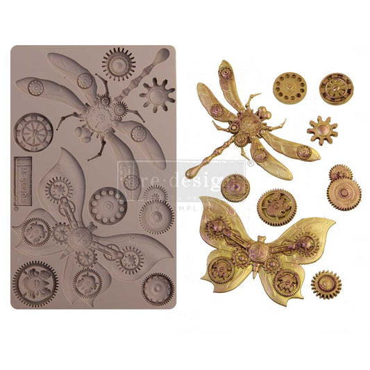 MECHANICAL INSECTA STEAMPUNK Decor Mould Re-Design with Prima 5" x 8"