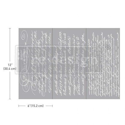SECRET LETTER II - 3 sheets - 15cm x 30cm each - Redesign Decor Transfer Decal