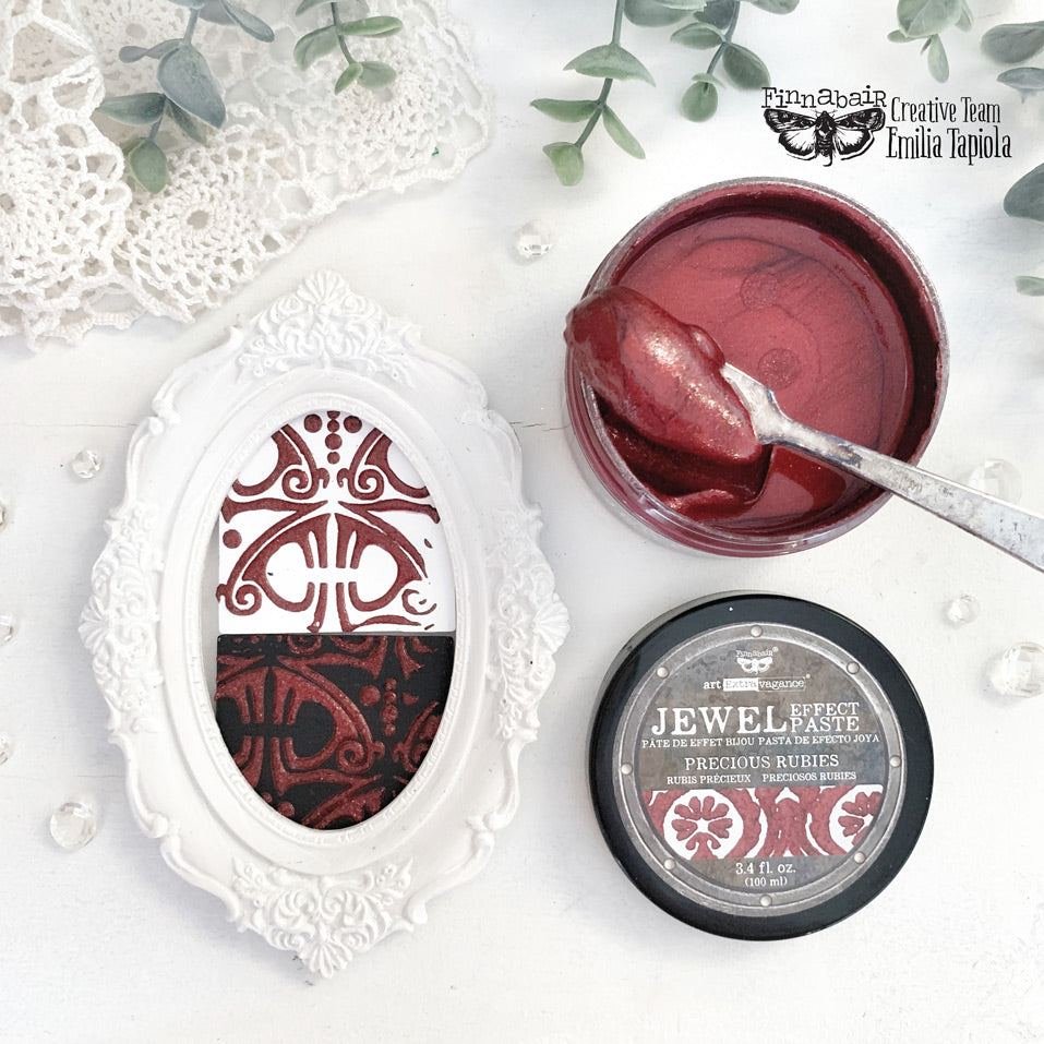 PRECIOUS RUBIES Jewel Effect Paste, Art Extravagance, Mixed Media - Raised Stencil Medium, 100ml