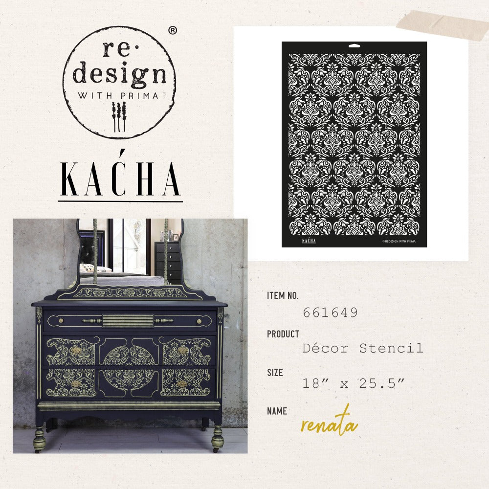 KACHA RENATA Decor Stencils 46 cm x 65 cm by ReDesign with Prima
