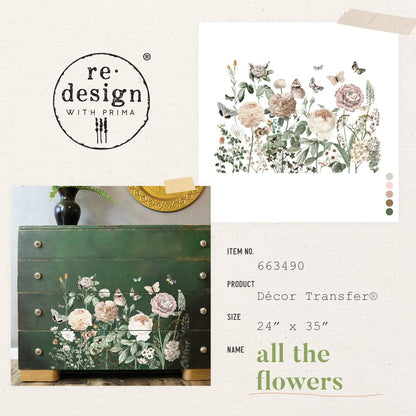 ALL THE FLOWERS (Pre-Order) - 24" x 35" - Redesign Decor Transfer Decal