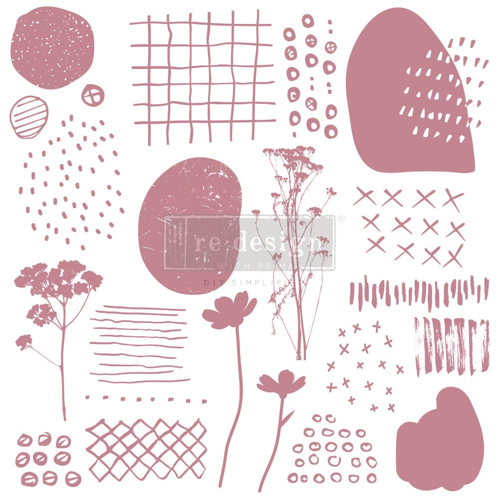 CLEAR CLING DECOR STAMP - Abstract Scribbles - ReDesign with Prima