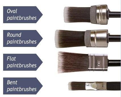 Cling On Paint Brush Selection Oval Round Flat 