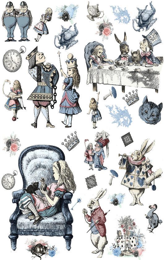 ALICE IN WONDERLAND - 24" x 32" - Belles and Whistles Furniture Decor Transfer