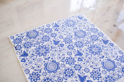 ORNATE BLUE GLASS  - Rice Paper for Decoupage– 3 sheets 11.81″ X 12.6″ - Belles and Whistles