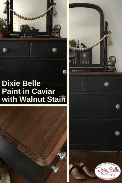 CAVIAR - Dixie Belle -  Matt Black Chalk Mineral Paint - 236ml/8oz - 473ml/16oz