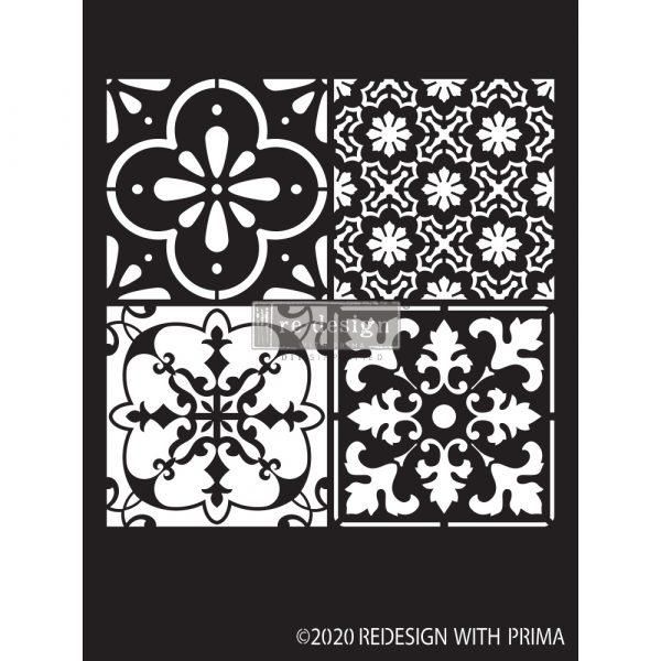 COASTAL TILE Decor Stencils 22.9cm x 34.3cm by ReDesign with Prima