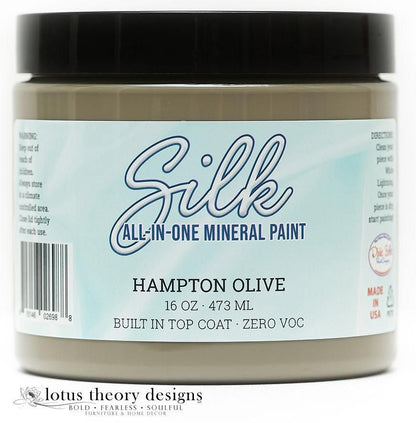 HAMPTON OLIVE Silk All-In-One Mineral Paint,  473ml, Dixie Belle Paint