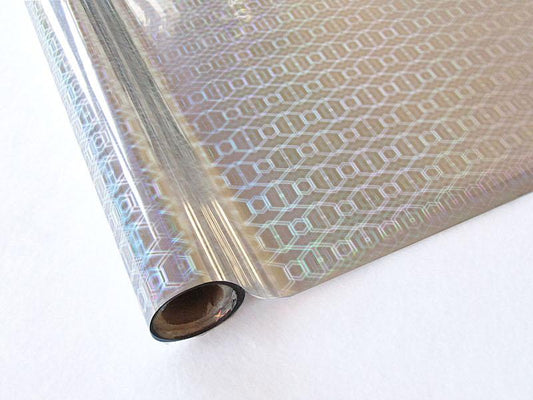 HEXAGON SILVER- Rub On Metallic Foil by APS - Textile Friendly