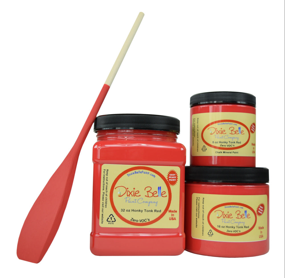 HONKY TONK RED- Dixie Belle - True Red Mineral Chalk Paint - 236ml/8oz - 473ml/16oz