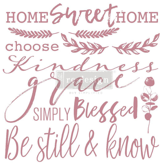 CLEAR CLING DECOR STAMP - Inspired Words- ReDesign with Prima - 14 piece
