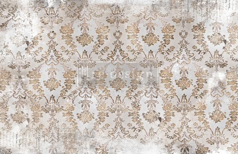 Decoupage Decor Tissue Paper – WASHED DAMASK – 19″ X 30″ Re-Design with Prima