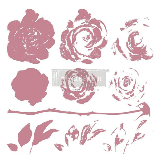 CLEAR CLING DECOR STAMP - Mystic Rose - ReDesign with Prima - 10 piece