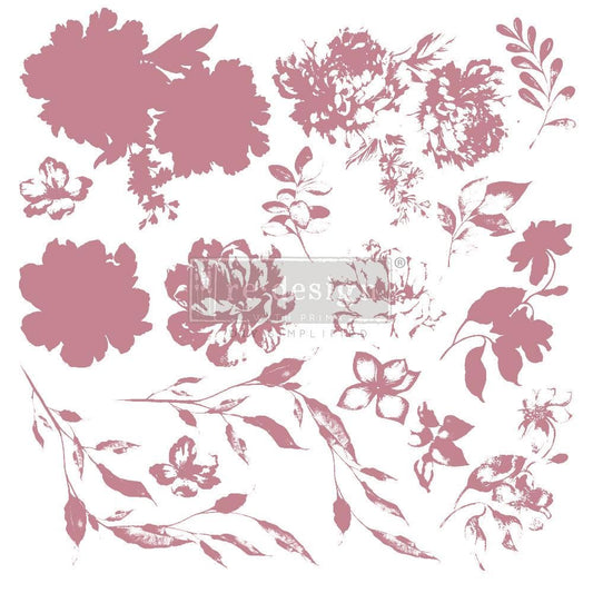 CLEAR CLING DECOR STAMP - Sweet Blossoms - ReDesign with Prima - 16 piece