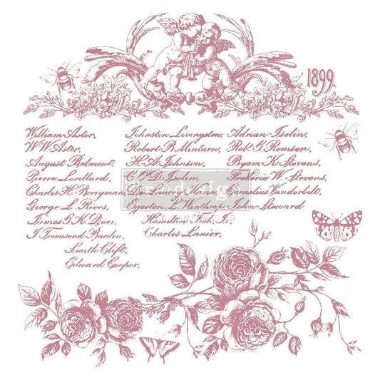 CLEAR CLING DECOR STAMP - Floral Script - ReDesign with Prima - 3 piece