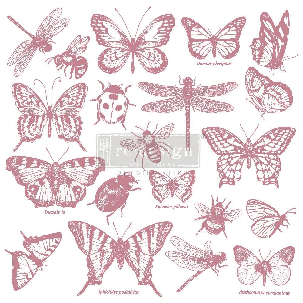 CLEAR CLING DECOR STAMP Monarch Collection - ReDesign with Prima - 20 piece