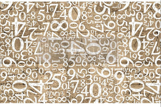Decoupage Decor Tissue Paper - ENGRAVED NUMBERS - 49.5cm x 76.2cm - Re-Design with Prima