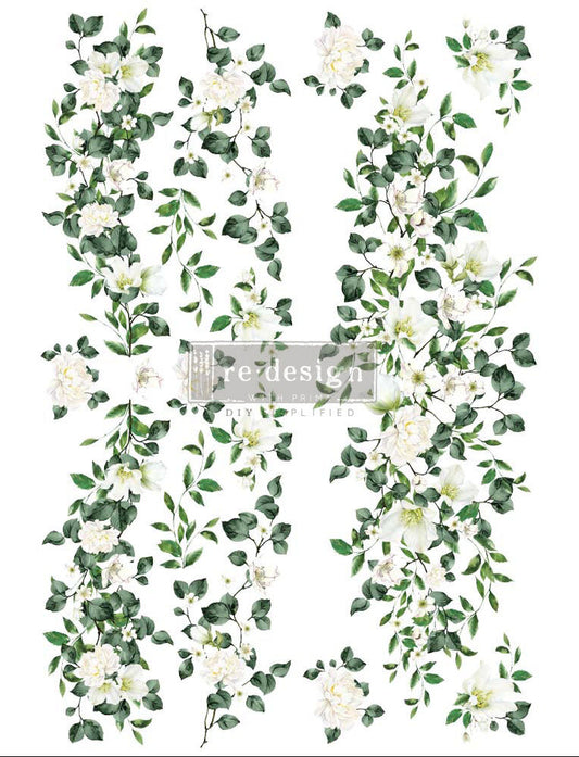 FLOWERS ON THE TRELLIS - 24" x 35" - Redesign Decor Transfer Decal
