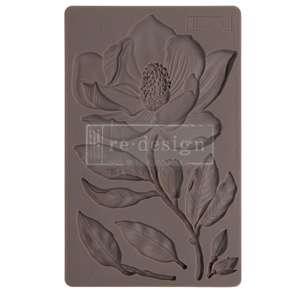 MAGNOLIA FLOWERS Decor Mould Re-Design with Prima 8" x 5"