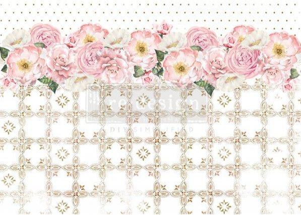 TRANQUIL BLOOM - Rice Paper for Decoupage– 11.5″ X 16.25″ Re-Design with Prima
