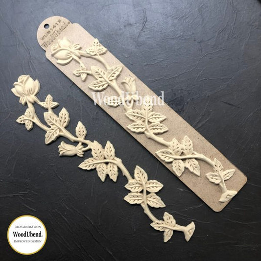 DECORATIVE DROP STEM AND ROSES Decorative Antique Moulding Applique WoodUbend 1413
