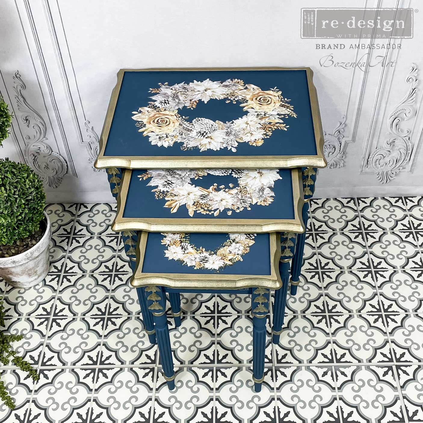 A Gilded Moment - 3 sheets - 21.5cm x 27.9cm each by Redesign Decor Transfer Decal - Furniture Transfer - Baillea's Interiors -