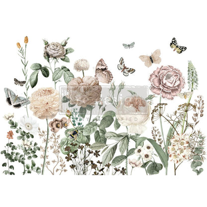 ALL THE FLOWERS - 24" x 35" - Redesign Decor Transfer Decal - Furniture Transfer - Baillea's Interiors -