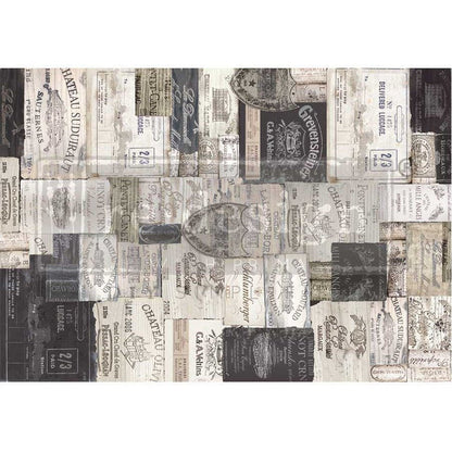ANTIQUE LABELS - A1 Rice Paper for Decoupage - LARGE - 59.4cm x 84.1cm - Re-Design with Prima - Decoupage - Baillea's Interiors -