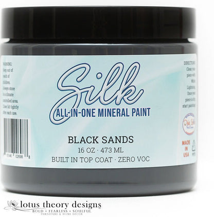 BLACK SANDS Silk All-In-One Mineral Paint - 118ml - 473ml - 946ml Dixie Belle Paint - Paint - All In One - Baillea's Interiors -