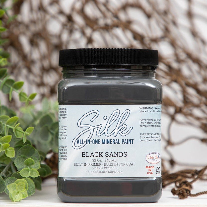 BLACK SANDS Silk All-In-One Mineral Paint - 118ml - 473ml - 946ml Dixie Belle Paint - Paint - All In One - Baillea's Interiors -