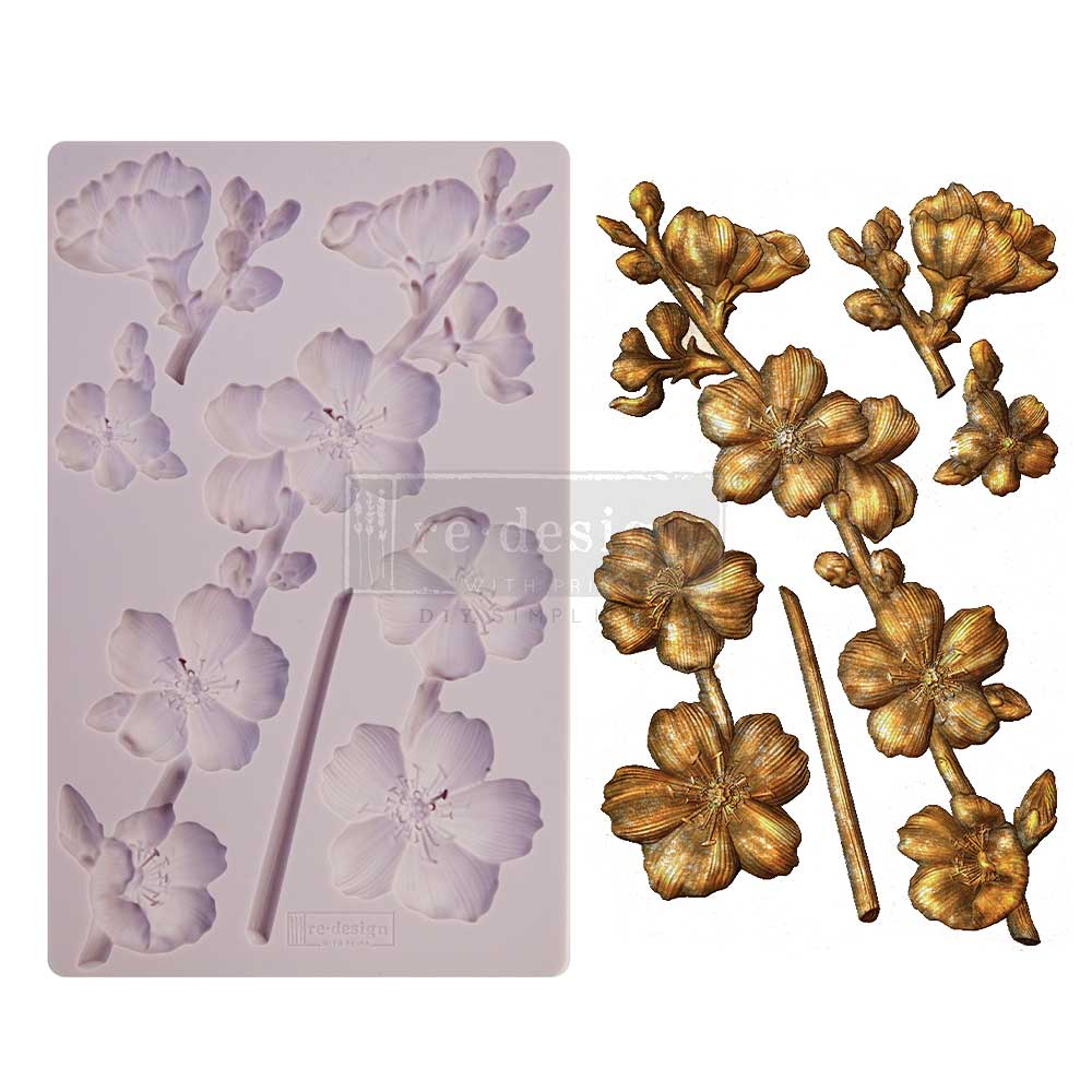 BOTANICAL BLOSSOMS Decor Mould Re-Design with Prima 8" x 5" - Moulds - Baillea's Interiors -