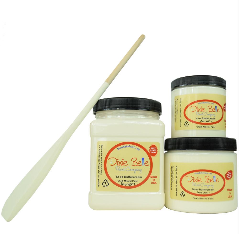BUTTER CREAM - Dixie Belle - Creamy White Chalk Mineral Paint - 118ml/4oz - 236ml/8oz - 473ml/16oz - Paint - Chalk and Mineral - Baillea's Interiors -