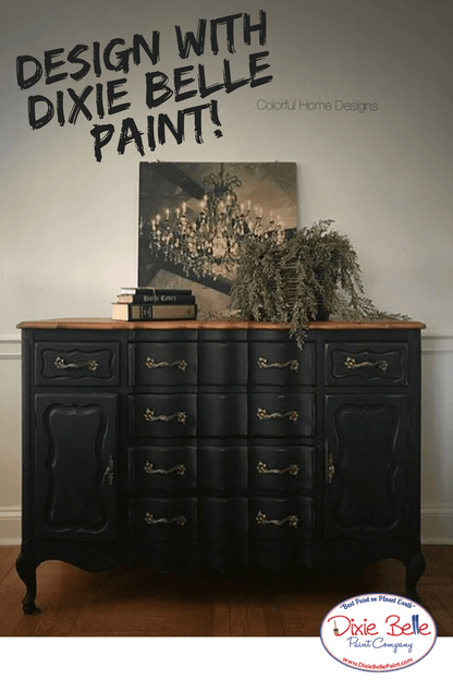 CAVIAR - Dixie Belle - Matt Black Chalk Mineral Paint - 118ml/4oz - 236ml/8oz - 473ml/16oz - Paint - Chalk and Mineral - Baillea's Interiors -