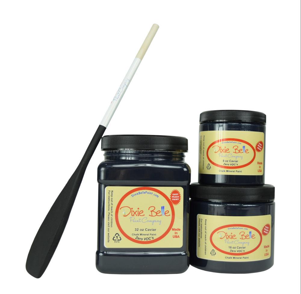 CAVIAR - Dixie Belle - Matt Black Chalk Mineral Paint - 118ml/4oz - 236ml/8oz - 473ml/16oz - Paint - Chalk and Mineral - Baillea's Interiors -
