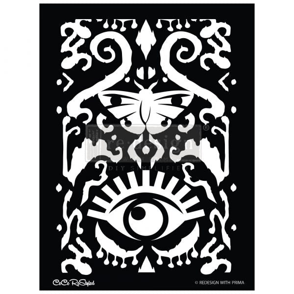 CECE - All Seeing IKat - Decor Stencils 46 cm x 65 cm by ReDesign with Prima - Stencil - Baillea's Interiors -