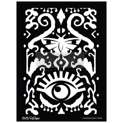 CECE - All Seeing IKat - Decor Stencils 46 cm x 65 cm by ReDesign with Prima - Stencil - Baillea's Interiors -