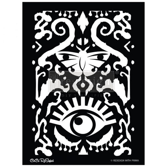 CECE - All Seeing IKat - Decor Stencils 46 cm x 65 cm by ReDesign with Prima - Stencil - Baillea's Interiors -