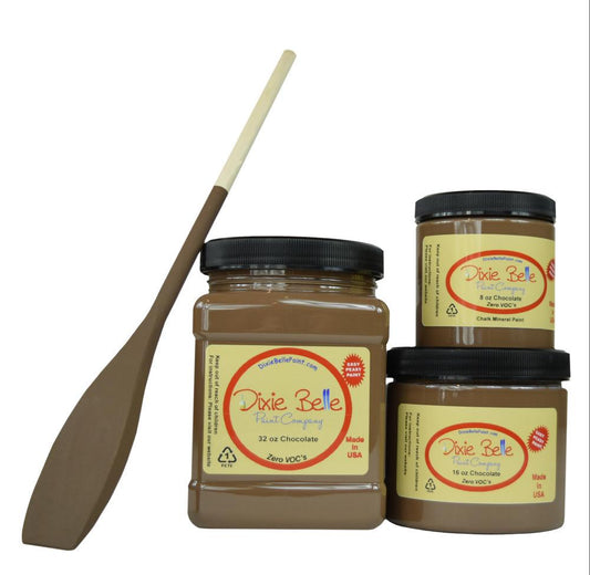CHOCOLATE - Dixie Belle - Dark Brown Chalk Mineral Paint - 118ml/4oz - 236ml/8oz - 473ml/16oz - 946ml - Paint - Chalk and Mineral - Baillea's Interiors -