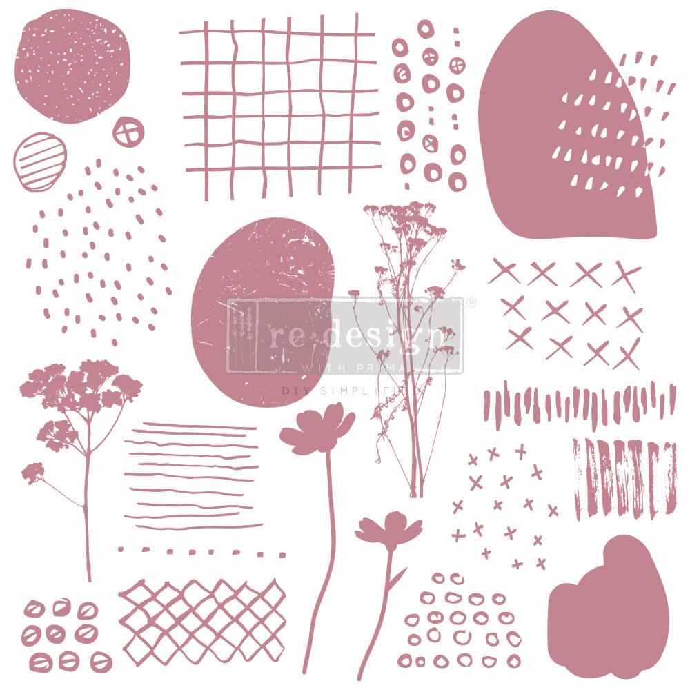 Clear Cling Decor Stamp - Abstract Scribbles - ReDesign with Prima - 19 piece - Stamp - Baillea's Interiors -