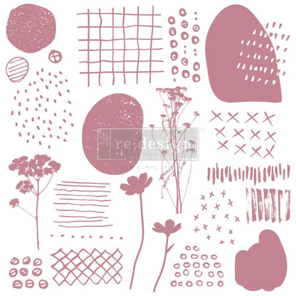 Clear Cling Decor Stamp - Abstract Scribbles - ReDesign with Prima - 19 piece - Stamp - Baillea's Interiors -