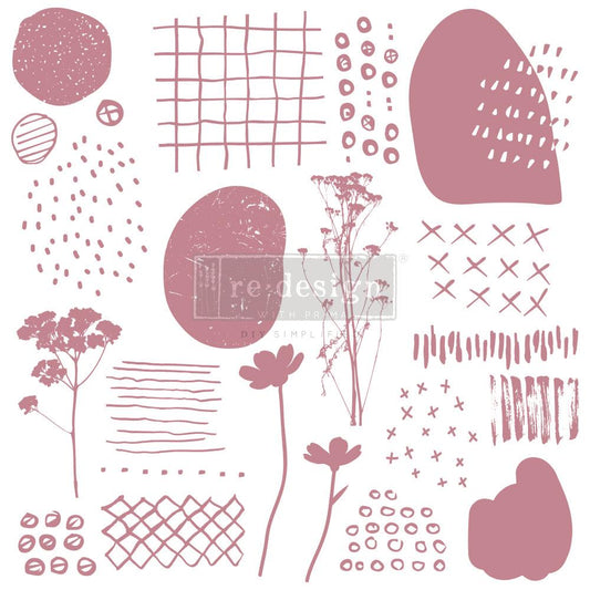 Clear Cling Decor Stamp - Abstract Scribbles - ReDesign with Prima - 19 piece - Stamp - Baillea's Interiors -